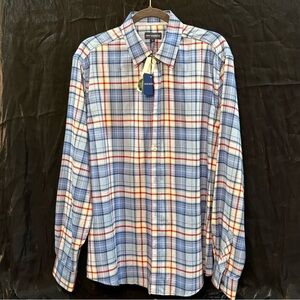 2/$20 Stylish Blue and Red Plaid Button Down Shirt
